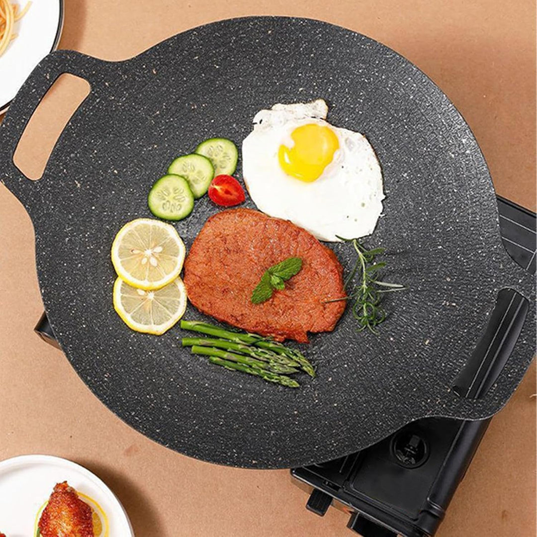 Koreanischer BBQ Grill Rund Grillplatte Antihaftbeschichtung Grillpfanne - Multifunktionale Koreanis
