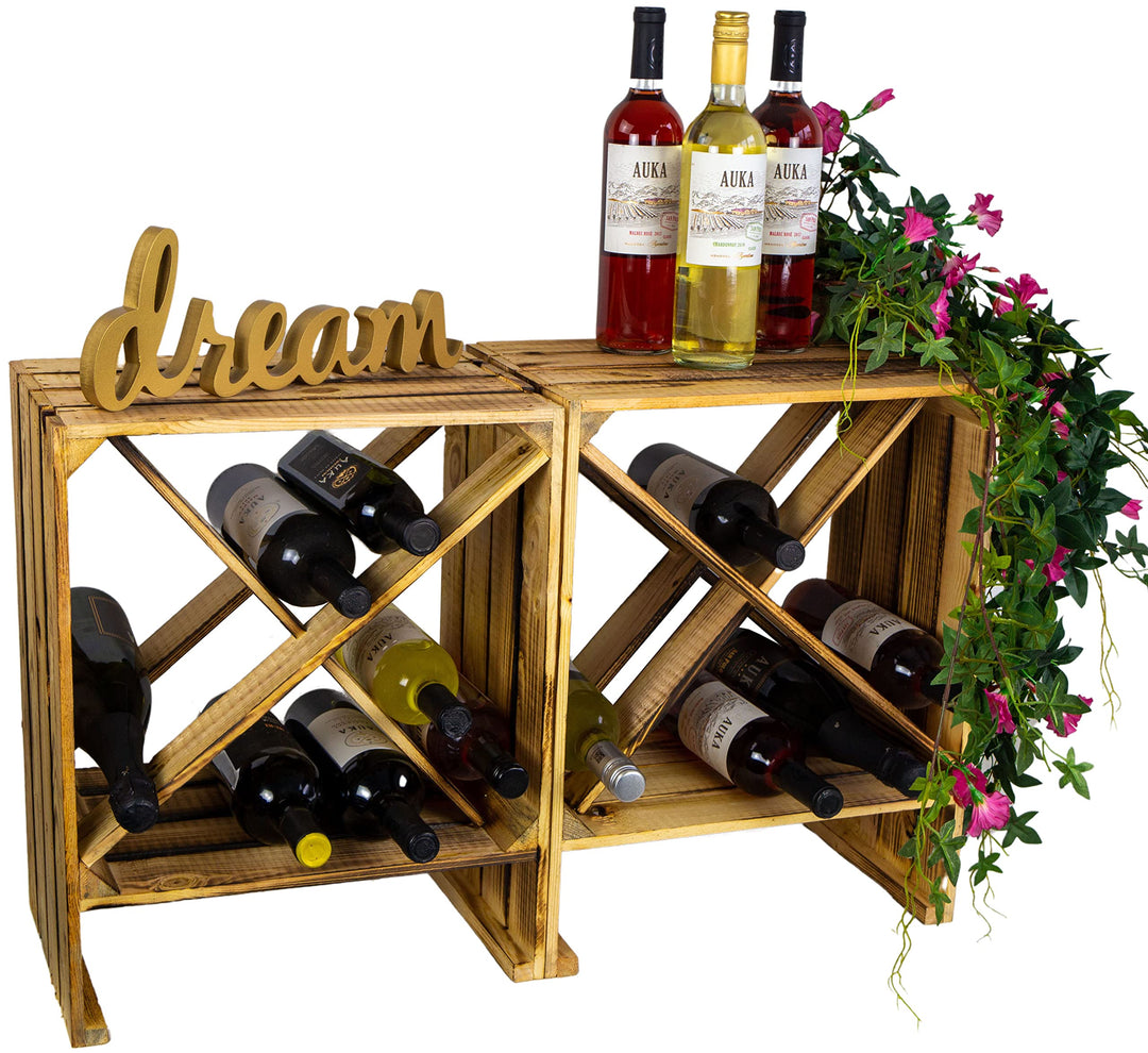 Kistenkolli Altes Land Weinregal Mix Regalkiste Flaschenablage Weinregal Apfelkiste/Weinkiste Weinsc