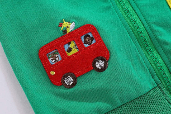 Mud Kingdom Kleiner Junges Mädchens Westes Oberbekleidung süss Karikatur Stickerei 2 Jahre Bus Marin
