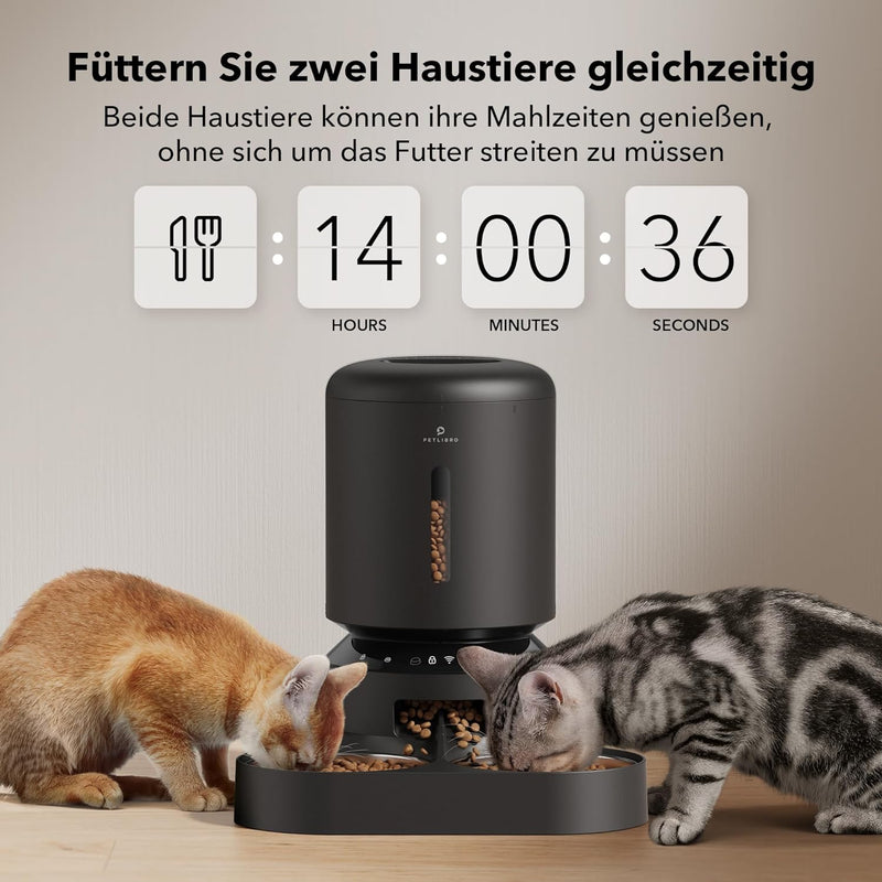 PETLIBRO 5G Wi-Fi Futterautomat für 2 Katzen und Hunde mit APP, WLAN-Haustierfutterspender, Automati