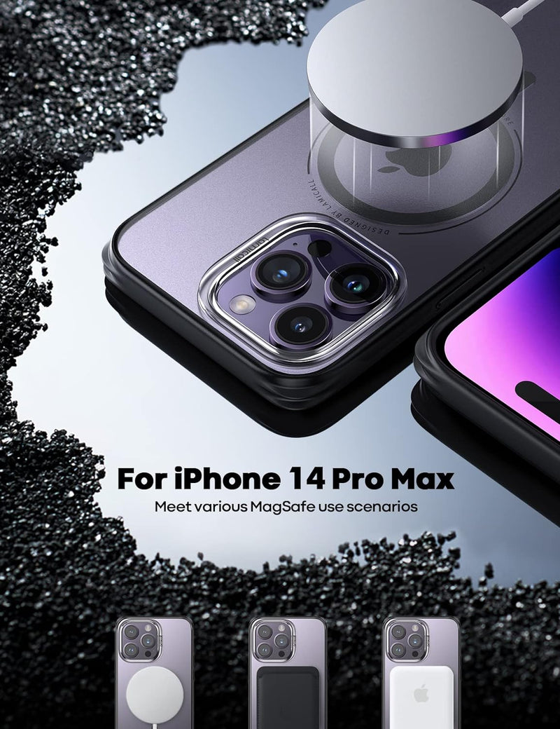 Lamicall iPhone 14 Pro Max Magnetische Hülle für Magsafe - [Upgrade Airbag Schutz] Extrem Dünn Handy