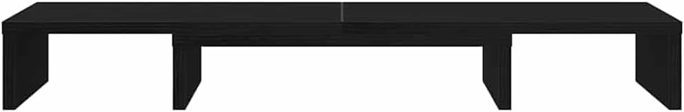 vidaXL Monitorständer Verstellbar Schwarz Eichen-Optik 80x24x10,5 cm, Erhöhung Monitor, Ständer für