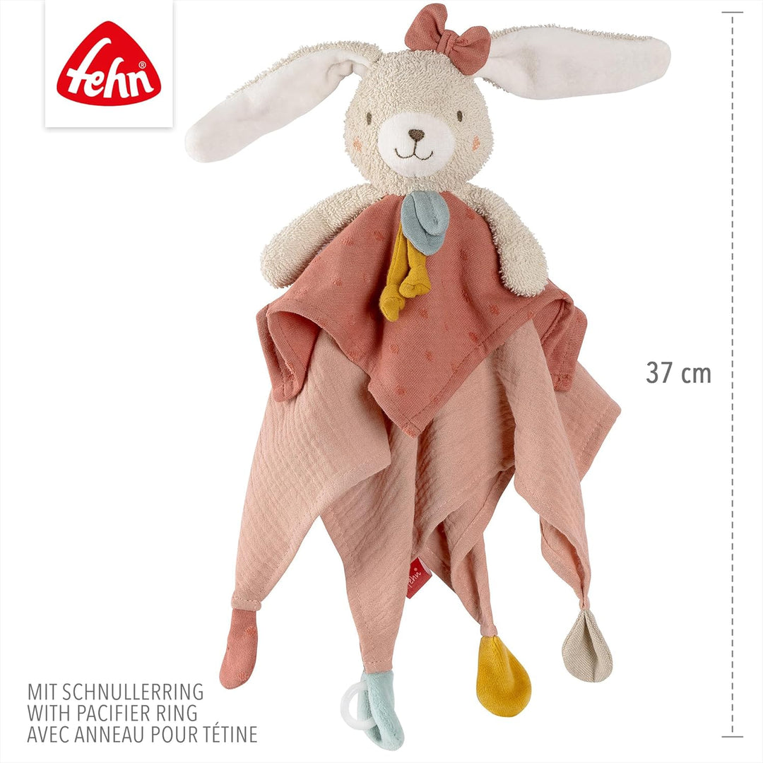 Fehn Schmusetuch Hase fehnNATUR - Spielkamerad & Stofftier-Schnuffeltuch mit Baumwolle aus kontrolli