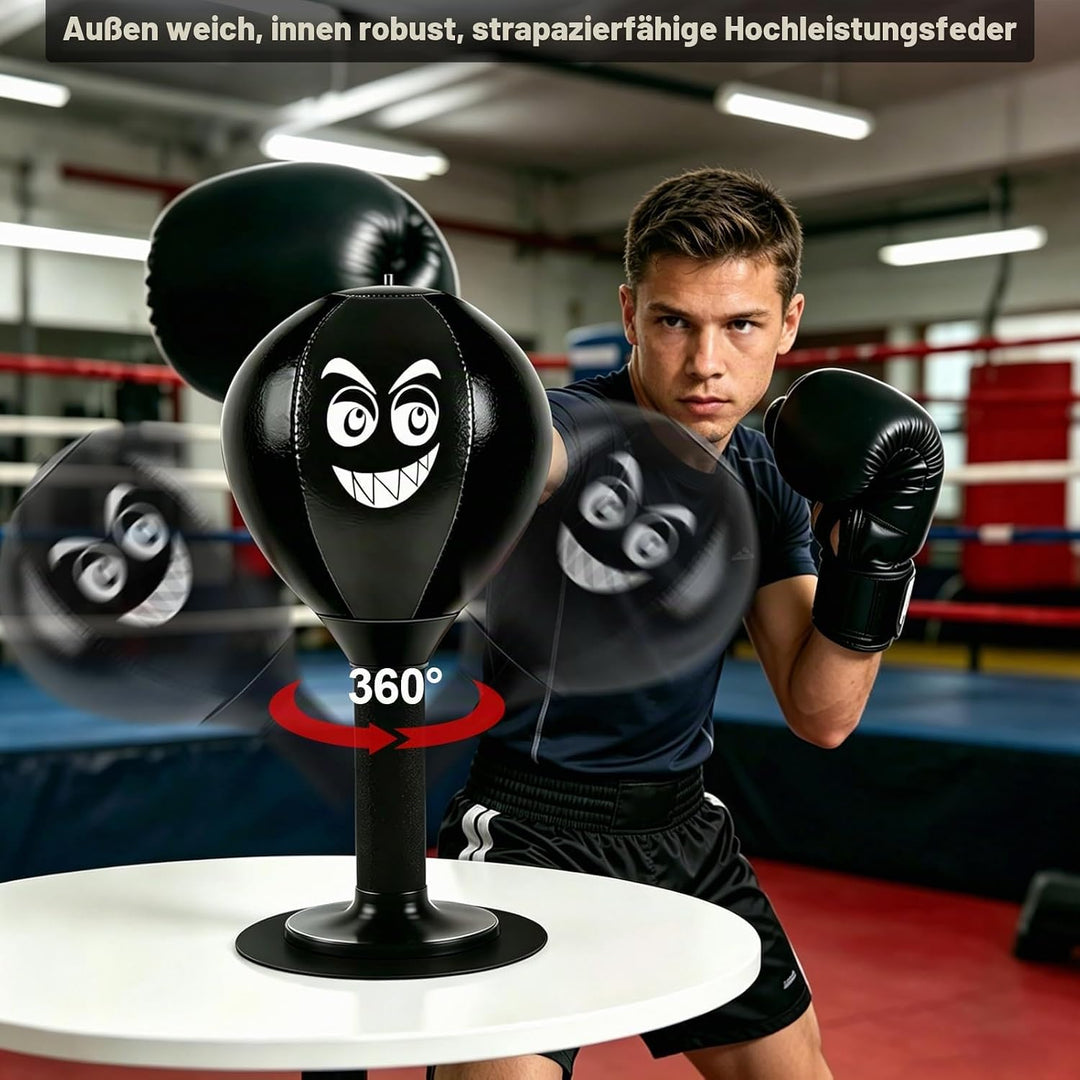 Punchingball Tisch, freistehender Desktop-Boxsack mit Saugnapf – zum Stressabbau für Büro &amp; Homeoffi