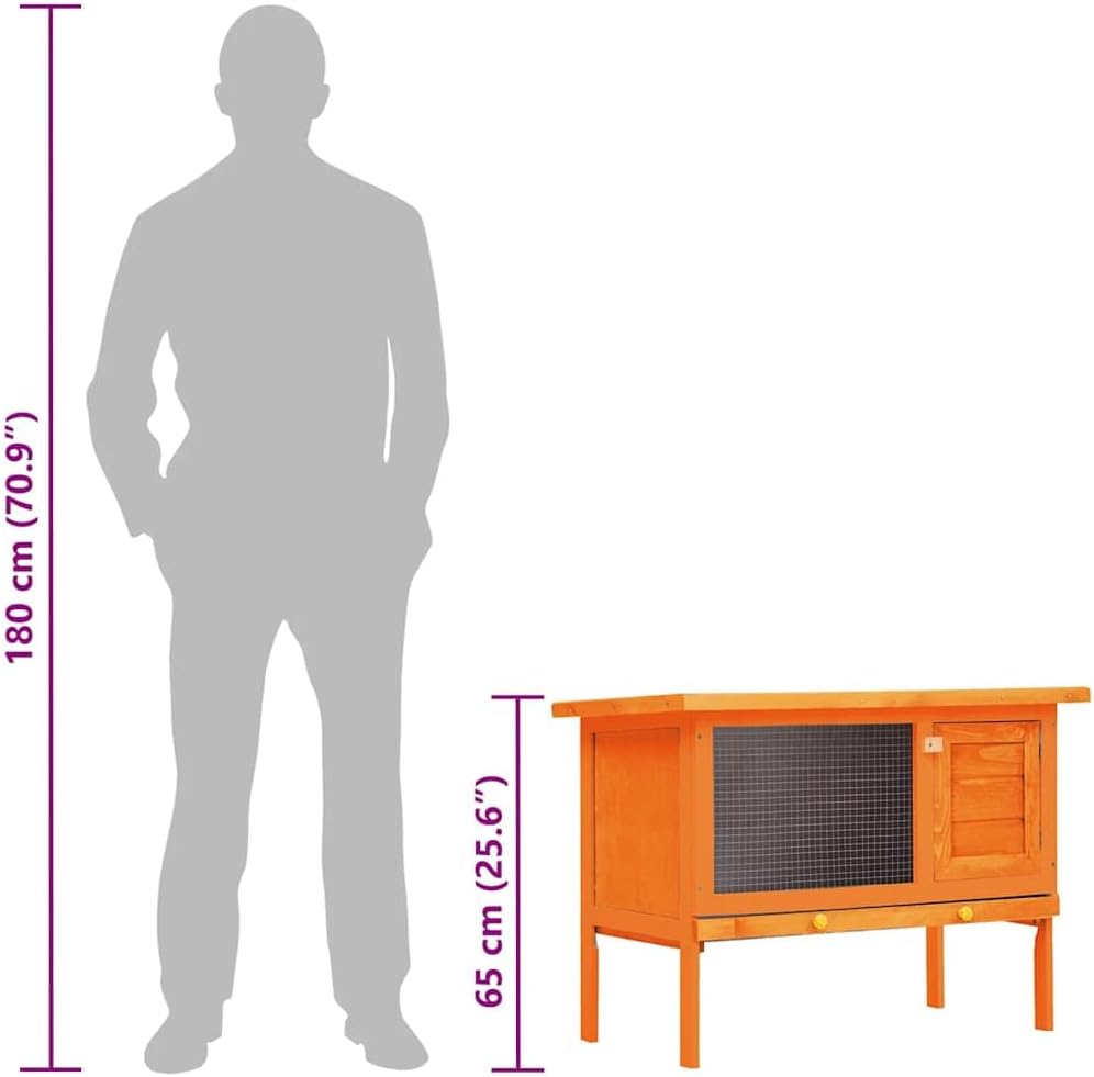 vidaXL Holz Kaninchenstall 1 Ebene Hasenstall Kleintierstall Kaninchenkäfig Messingfarben, Messingfa