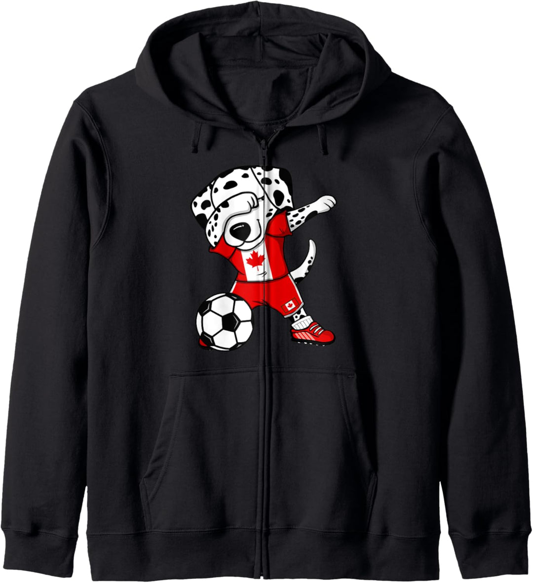 Dabbing Dalmatiner Hund Kanada Fussball Kanadische Flagge Kapuzenjacke