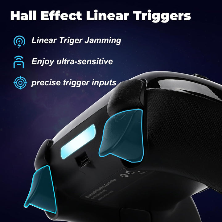 DuLingKer Wireless Controller Kompatibel für PS4, Game Controller mit Hall Effect Stick/Trigger(NO D