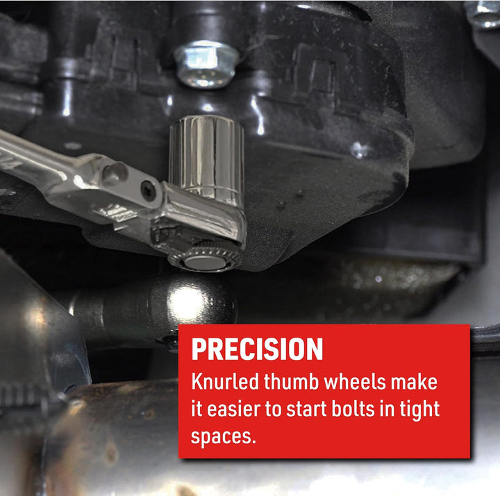 EZRED 4S12L Kombi-Stick Flexible Doppelratsche mit 6,35 mm Vierkantantrieb und magnetischem Bit-Antr
