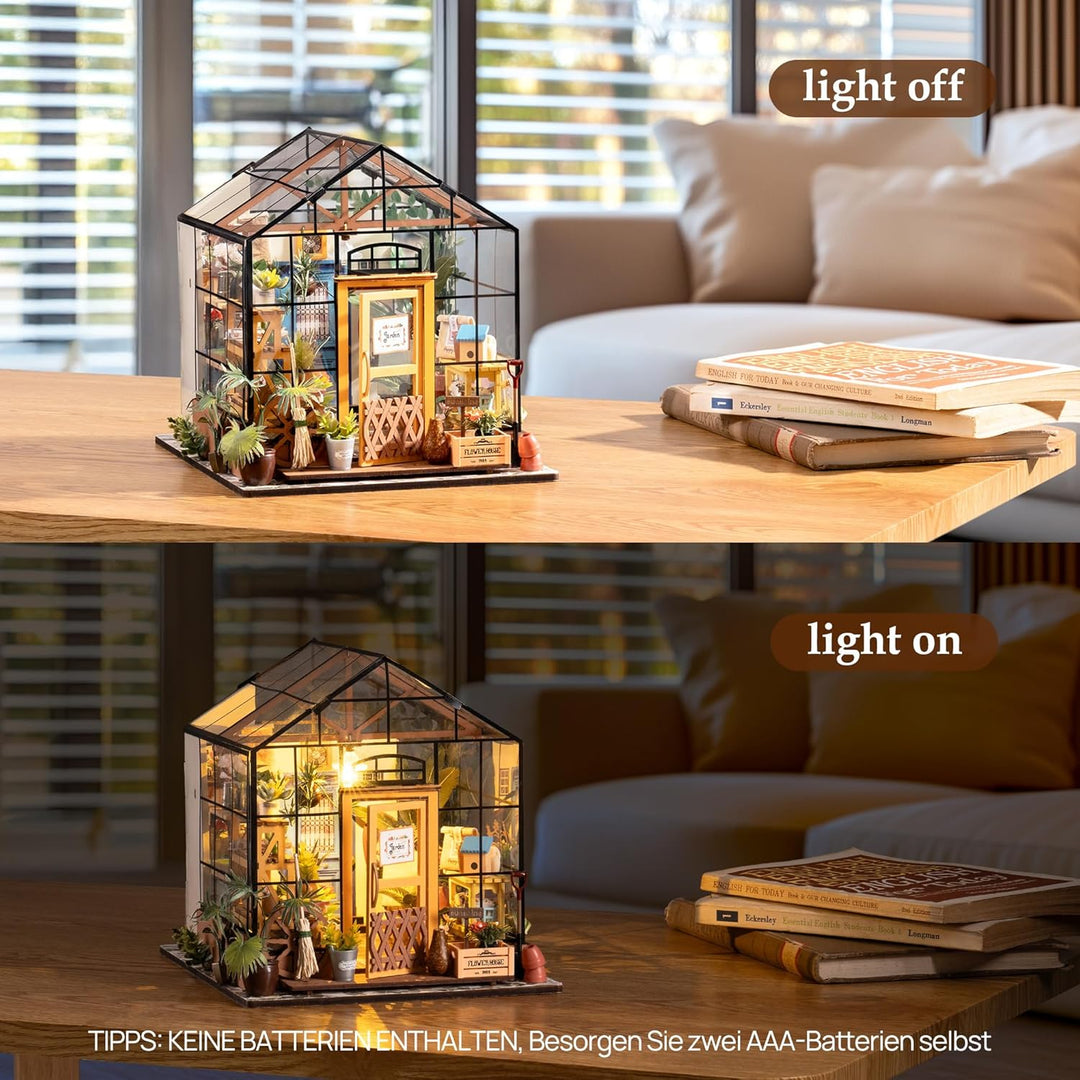 Rolife DIY Miniature House Miniatur Haus Bausatz Selber Bauen mit LED Licht Deko 3D Holzpuzzle Model