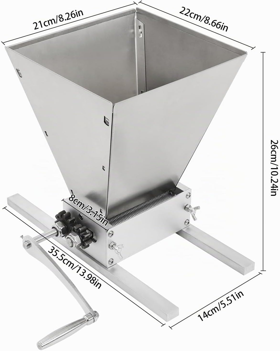 Getreidequetsche MalzmüHle FuttermüHle MaismüHle GrainmüHle Manuelle Getreidebrecher Verstellbare He
