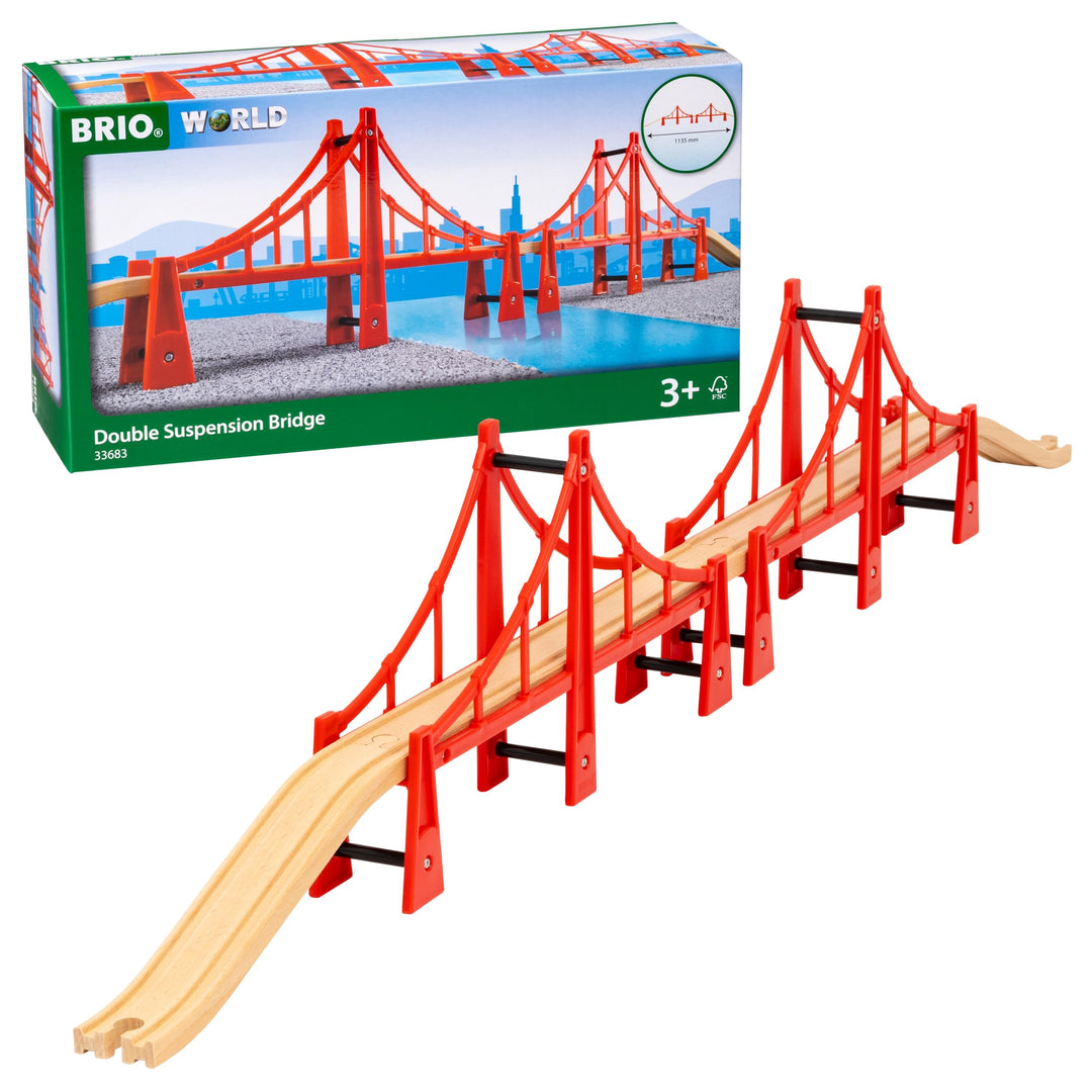 BRIO World 33683 Hängebrücke - Eisenbahnzubehör Holzeisenbahn - Kleinkinderspielzeug empfohlen für K