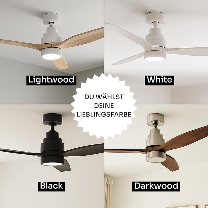 Mellerware - Deckenventilator mit Fernbedienung Brizy Bright | 45 W | 6 Geschwindigkeiten | Ultra le