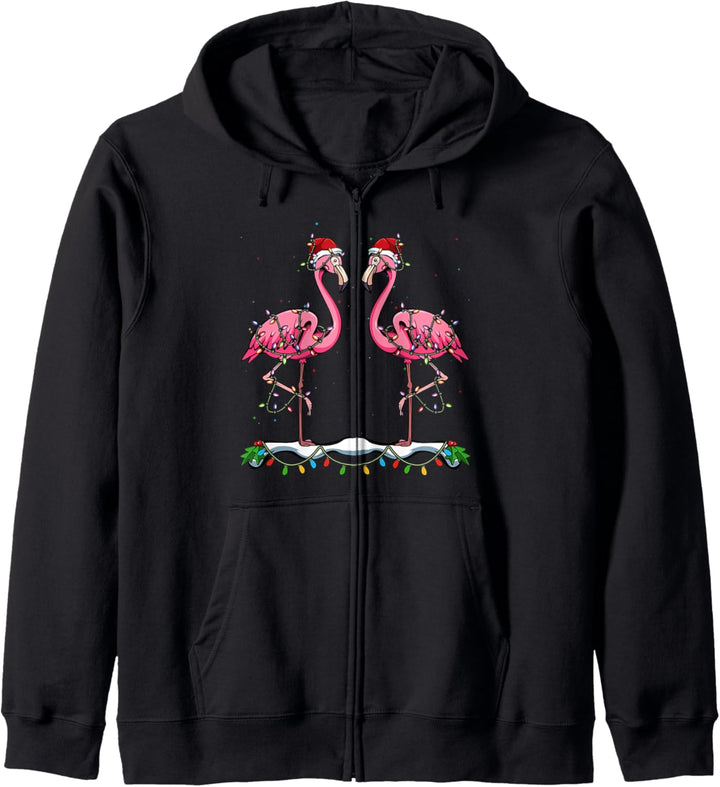Flamingo Weihnachtsbaum Weihnachten Pink Rosa Vogel Natur Kapuzenjacke