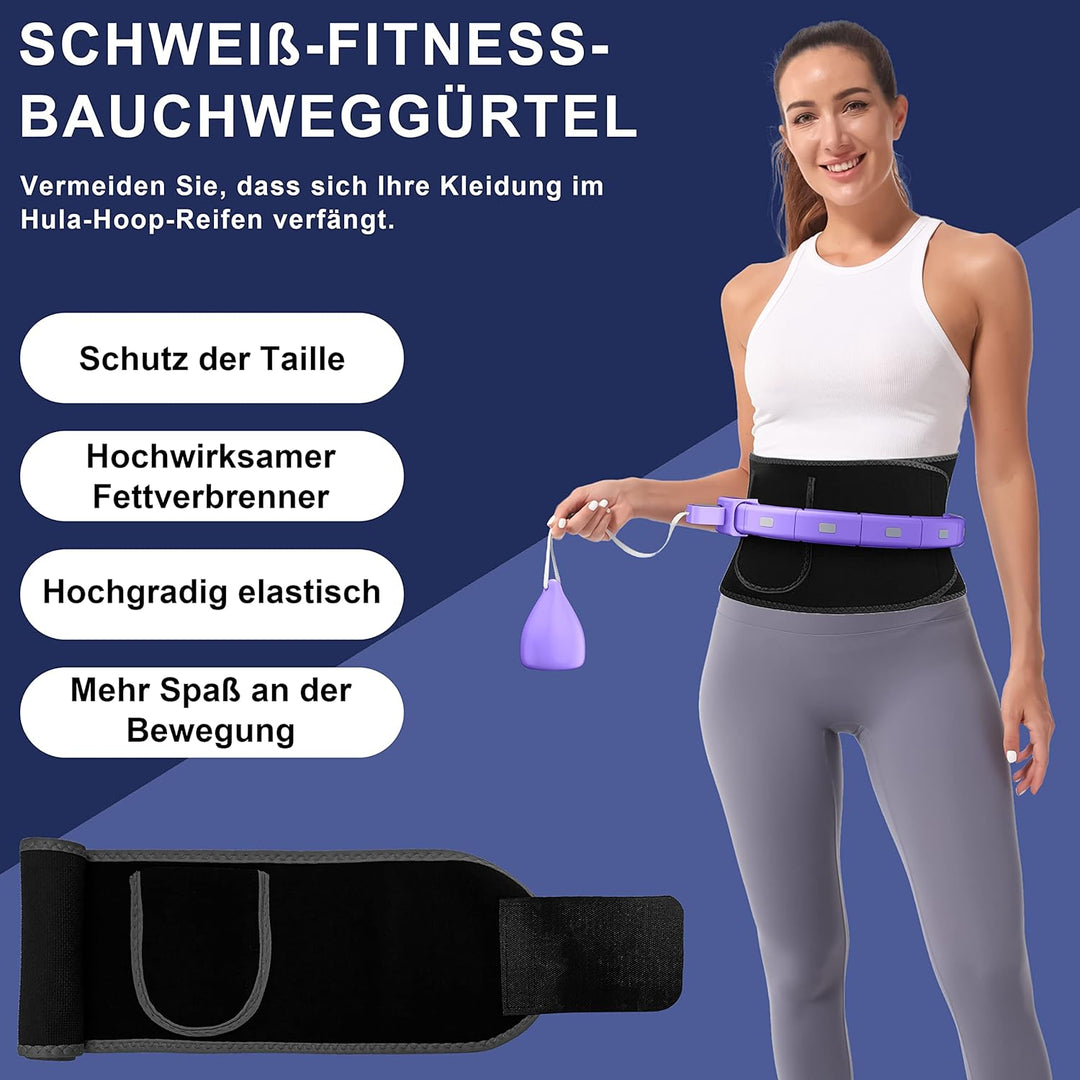 Smart Hoop Reifen Erwachsene und Anfänger, Hullahub Reifen zum Abnehmen，Smart Hoop Leise Fitness Hoo