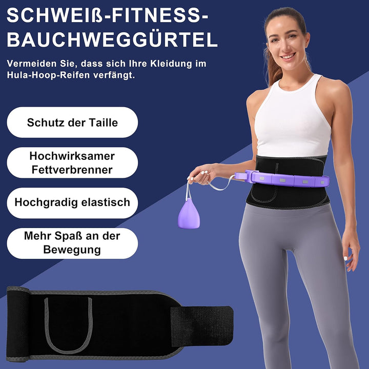 Smart Hoop Reifen Erwachsene und Anfänger, Hullahub Reifen zum Abnehmen，Smart Hoop Leise Fitness Hoo