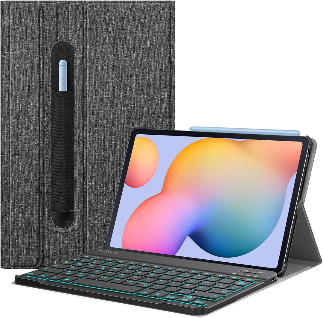 Fintie Beleuchtete Tastatur Hülle für Samsung Galaxy Tab S6 Lite 10,4 Zoll 2022/2020 SM-P610/P613/P6