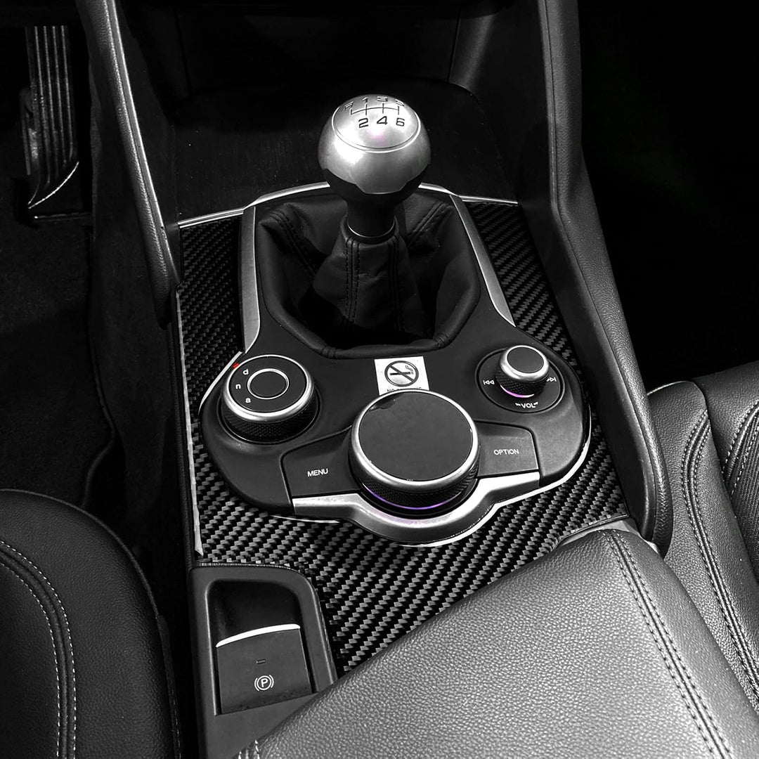 2PCS Schalterhebel Aufkleber Kohlefaser Kompatibel mit Alfa Romeo Giulia 2017 2018 2019 Zubehör - St