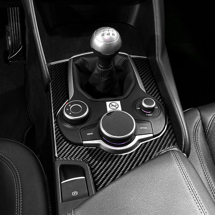 2PCS Schalterhebel Aufkleber Kohlefaser Kompatibel mit Alfa Romeo Giulia 2017 2018 2019 Zubehör - St