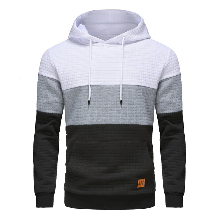 YuKaiChen Herren Pullover Herren Patchwork Hoodie Langarm Jacquard Kaputzenpullover Farbblock Sweats