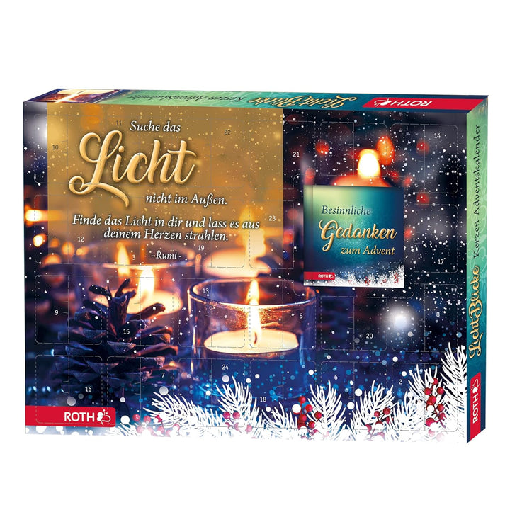 Kerzen-Adventskalender "Lichtblicke": 24 x Kerzenschein im Advent und Sprüche-Buch, Lichtblicke