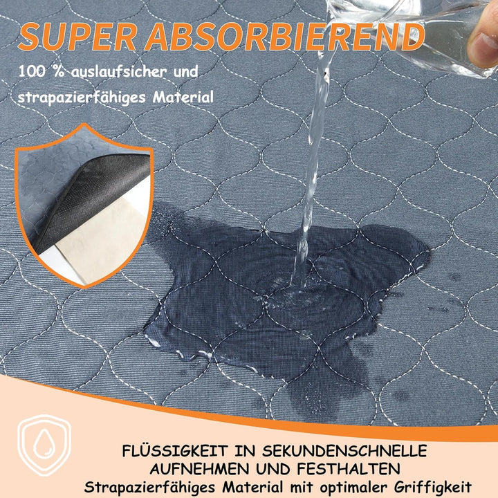 Bunlitent Wiederverwendbare Hundematten 2er Set (122x152 cm) – Waschbare Haustier-Urinunterlage Schn