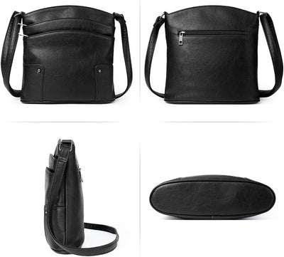 CLUCI Umhängetasche Damen Klein Crossbody Clutch Handytasche mit Geldbörse Schwarz 1-schwarz, 1-schw