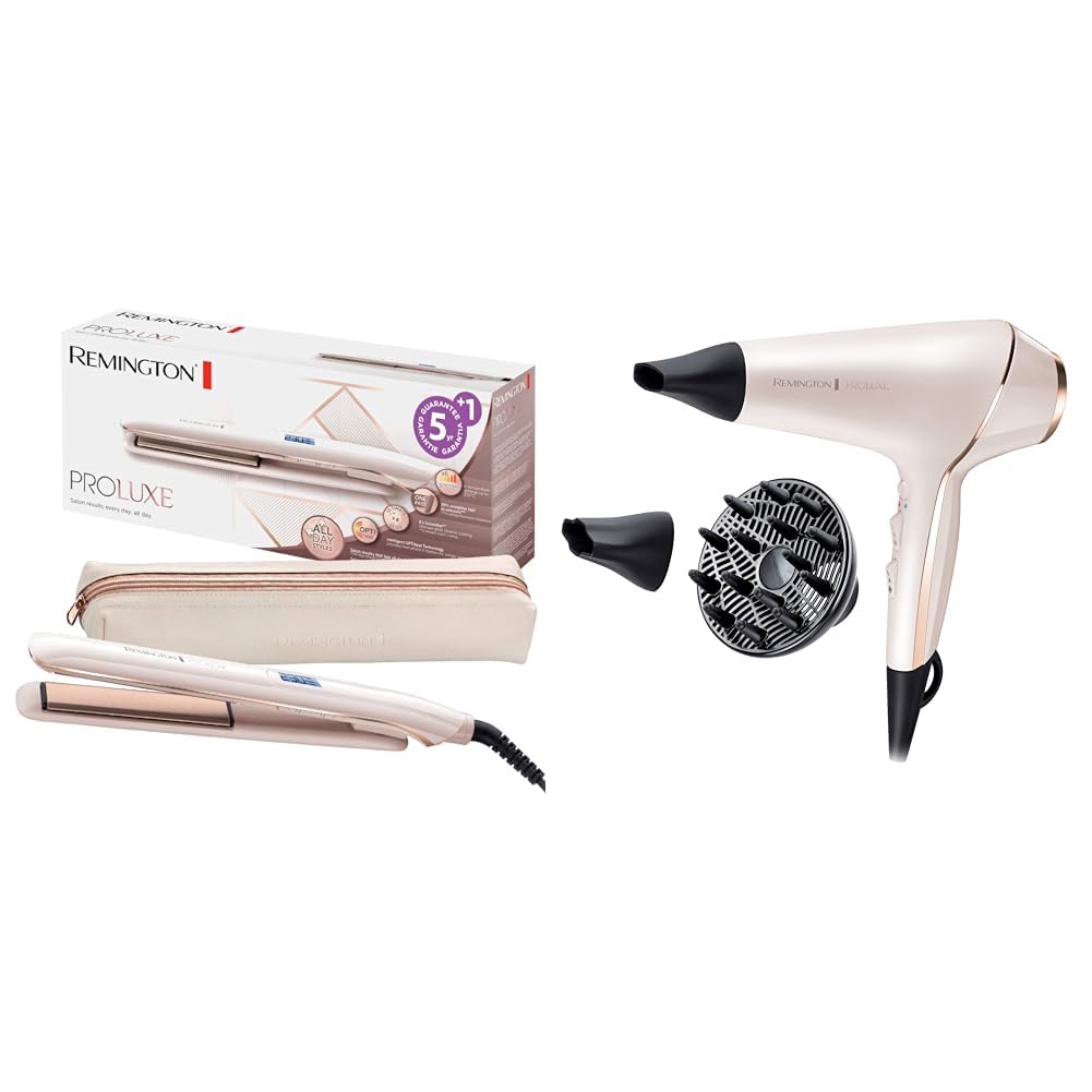 Remington Glätteisen PROluxe S9100 + Remington Haartrockner Profi Ionen PROluxe AC9140 Angebot Styli