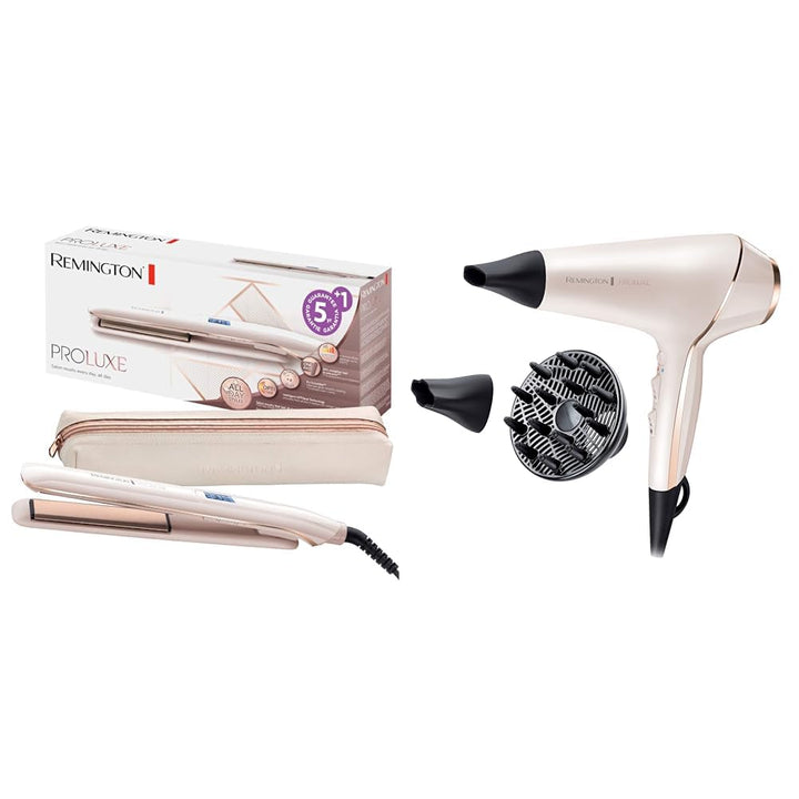 Remington Glätteisen PROluxe S9100 + Remington Haartrockner Profi Ionen PROluxe AC9140 Angebot Styli