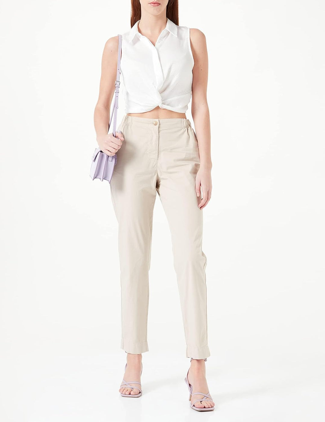 Tommy Hilfiger Damen Gewebte Hosen, 68 Beige (Light Sandalwood)