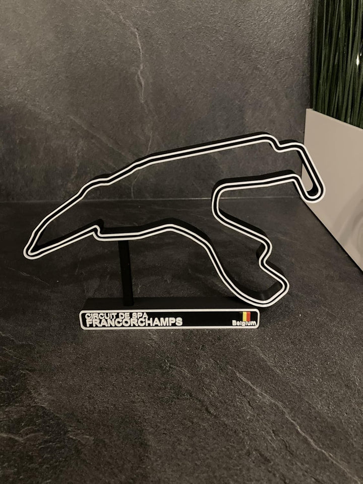Spa-Rennbahn, 3D-Modellbau der Rennstrecke von F1, Auto-Dekoration
