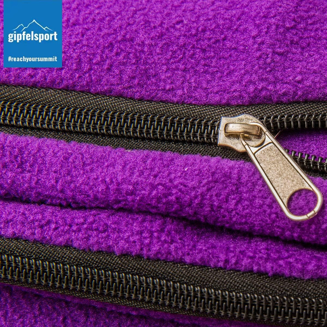 gipfelsport Mikrofaser Fleece Decke mit Schlafsackfunktion I Grösse 185 x 150cm, ca. 690 g I Microfa