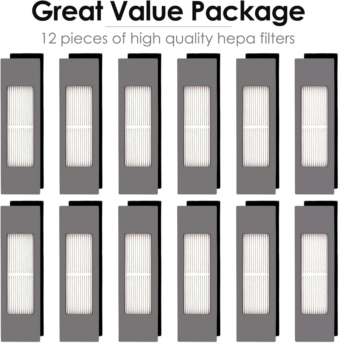(12 Stück) N10 HEPA Filter Zubehör Set für Saugroboter ECOVACS DEEBOT OZMO N10, N10 Plus, 920, 950,