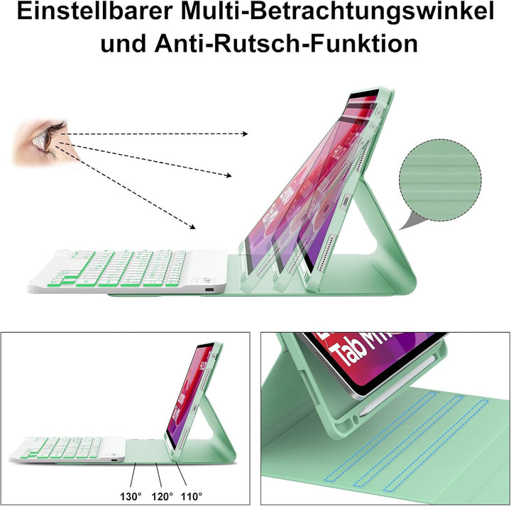 Tastatur Hülle für Lenovo Tab M11 11'' 2024, Lenovo Tab M11 Tablet Magnetisch Abnehmbarer Tastatur m