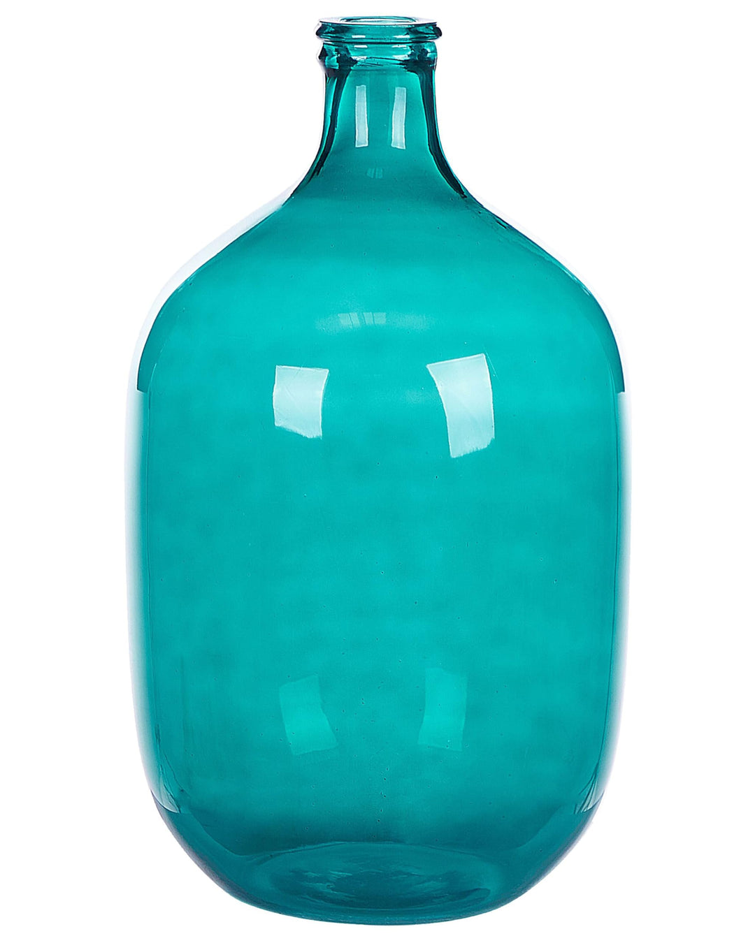 Runde Dekovase gefärbtes Glas handgefertigt blau türkis 48 cm Samosa