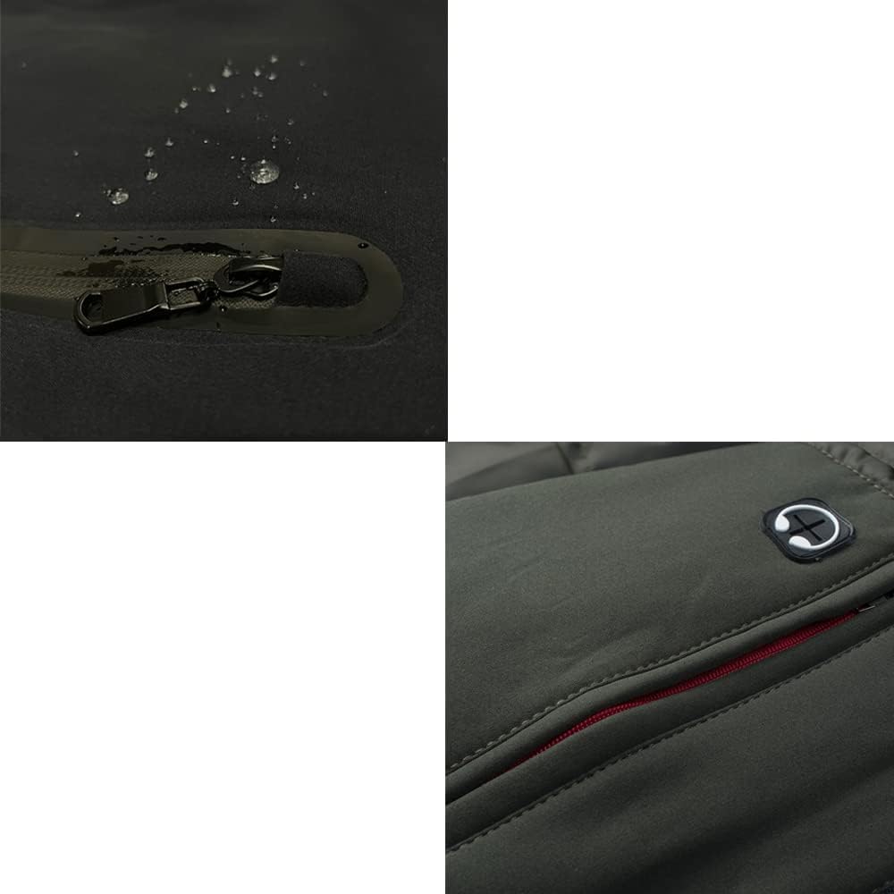 TONY BACKER Herren-Winterjacke, Softshelljacke, wasserdicht, winddicht, mit Kapuze, warme Jacke für