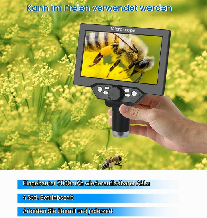 Koolertron LCD Digital Mikroskop, 7 Zoll 1080P USB Mikroskop mit Licht und Fernbedienung, Mikroskopk