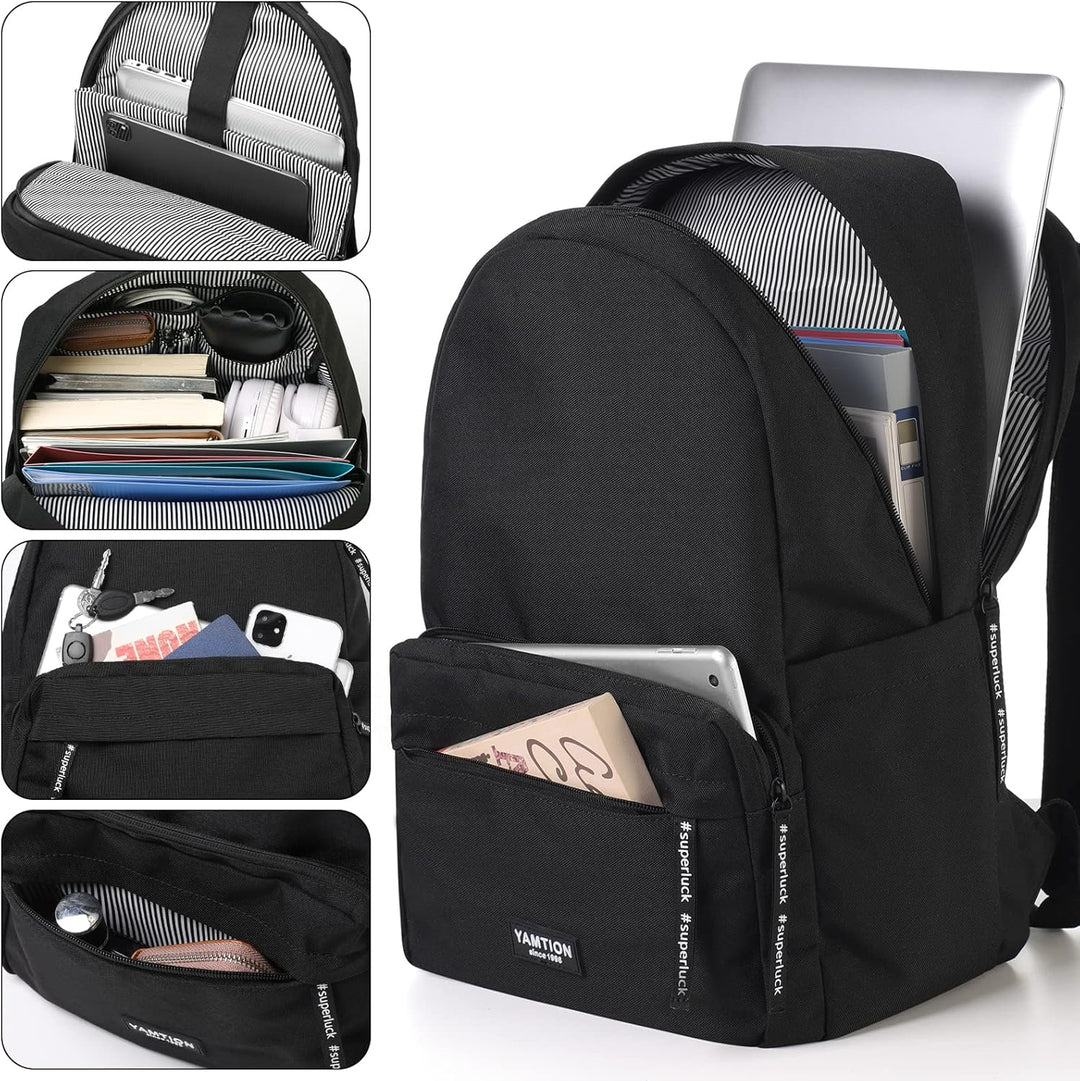 YAMTION Schulrucksack Mädchen Teenager Damen,Schultasche Jungen Tagesrucksack Herren mit 15.6 Zoll L