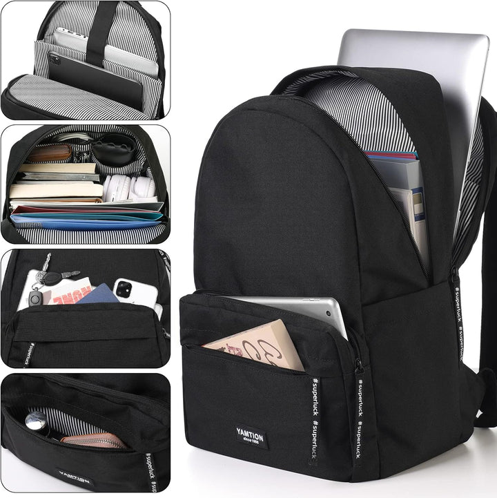 YAMTION Schulrucksack Mädchen Teenager Damen,Schultasche Jungen Tagesrucksack Herren mit 15.6 Zoll L