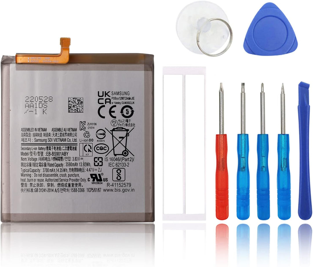 SwarKing Ersatz Akku Kompatibel mit Samsung Galaxy S22 5G SM-S901 EB-BS901ABY with Toolkit