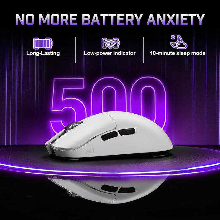 YUNZII M1 Kabellose Gaming-Maus, BT/2.4G Wireless/Wired Ultralight Mouse, PAW3311-Sensor 10000 DPI,