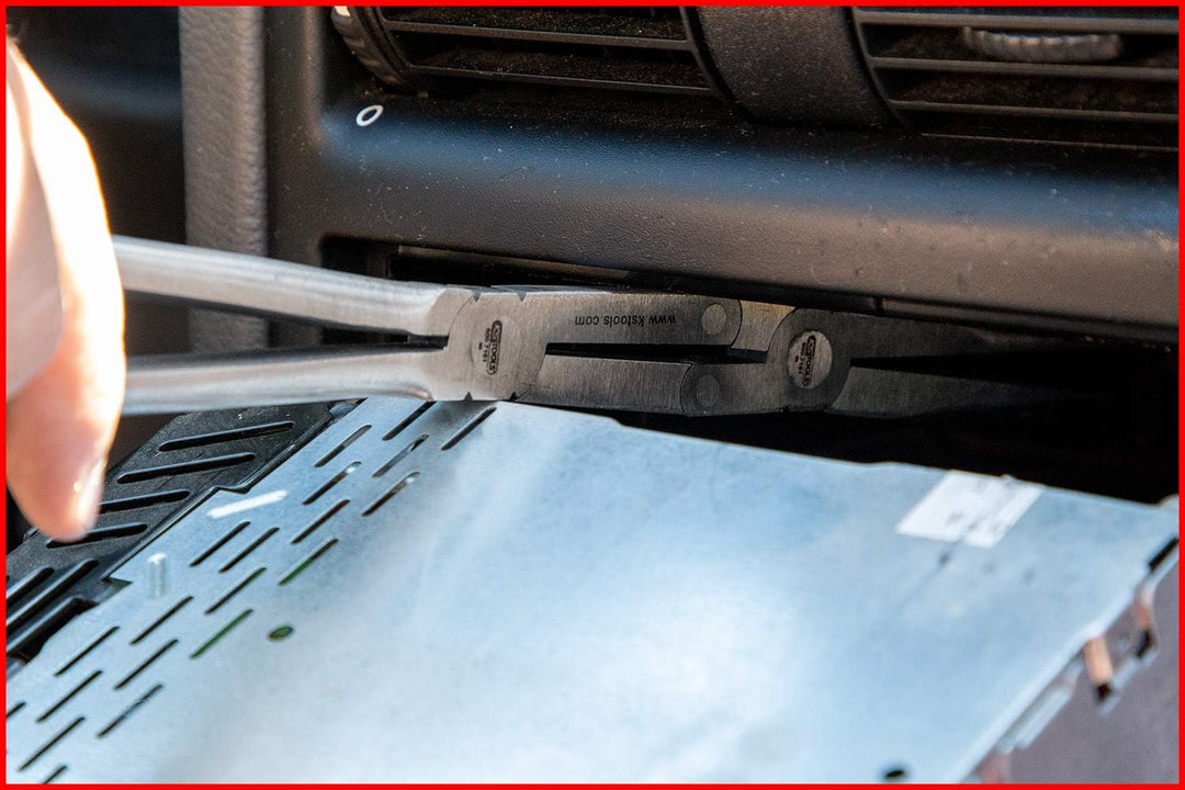 KS Tools 500.7163 Doppelgelenk-Flachrundzange, 45° gebogen, XL