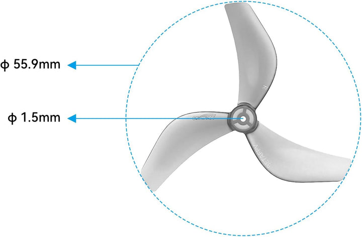 BETAFPV 12pcs Gemfan 2218 3-Blade Propellers Ultra-Lightweight FPV Drone Propeller with 1.5mm Shaft