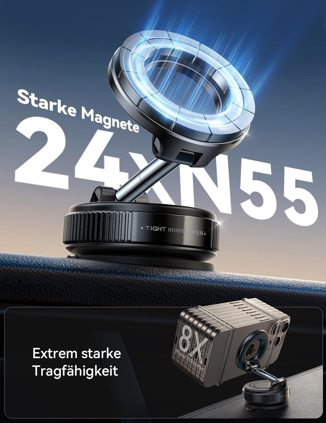 JOYROOM Vakuum Handyhalterung Auto Magnet – 2025 Magsafe Autohalterung [24 XN55 Magneten & Stärkster