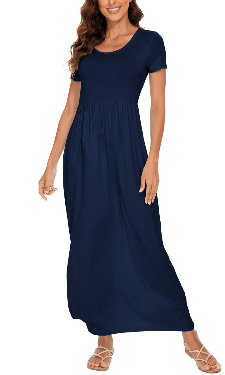 DEARCASE Damen Maxi Kleid Sommer Mutterschaft Casual Langarm/Kurzarm Floral Lose Lange Kleider Plus
