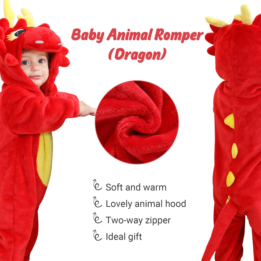 Unisex Winter-Overall mit Kapuze für Babys 2-36 Monate 2-5 Monate Drache, 2-5 Monate Drache