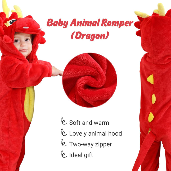 Unisex Winter-Overall mit Kapuze für Babys 2-36 Monate 2-5 Monate Drache, 2-5 Monate Drache