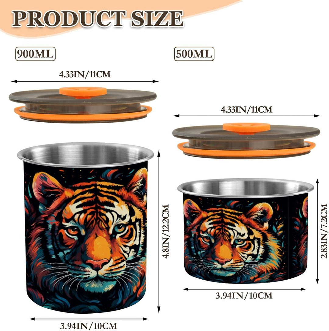 Coole Aquarell Tiger Kaffeeaufbewahrungsbehälter,Vorratsdosen für die Küche Speisekammer,Ideal für Z