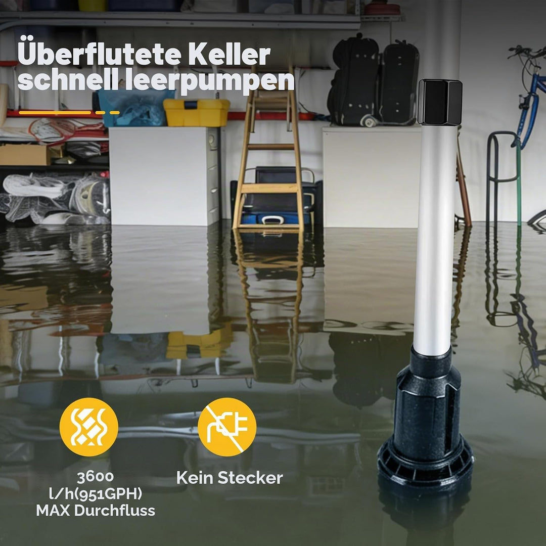 Kabellose Stick Wassertransferpumpe Kompatibel mit Dewalt 18V, Tragbare Umfüllpumpe, 3M Kopfhöhe, 36