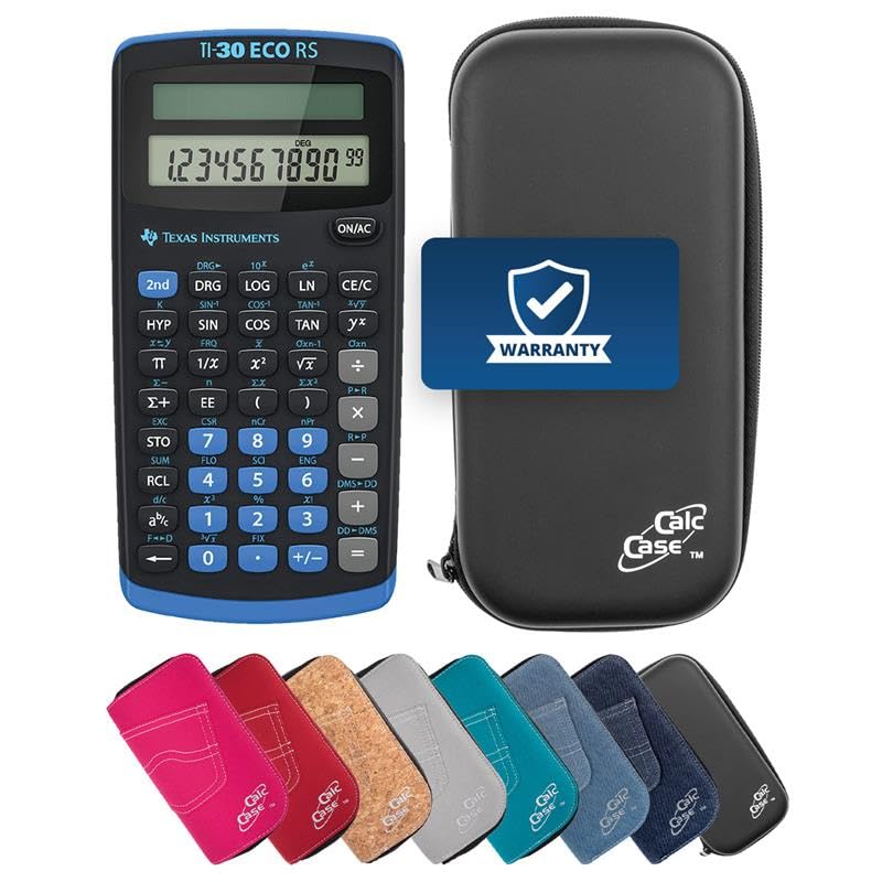 TI-30 ECO RS Schulrechner mit Schutztasche (Schwarz), Schwarz