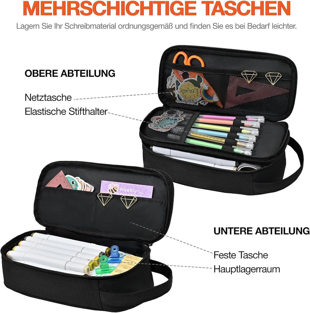 Beaulyn federmäppchen Jungen,Grosses mäppchen 2fach mit Reissverschluss, federtasche für 1. klasse 5